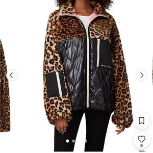 Sandy Liang Leopard and Black Teddy Jacket BRAND NEW